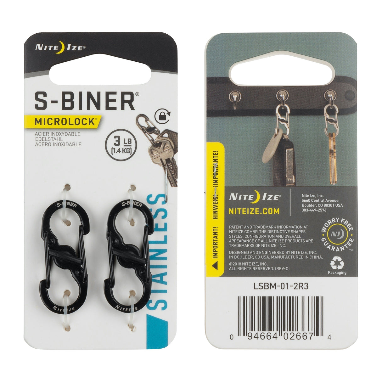 S-Biner® MicroLock® 2-Pack - Karabiineri