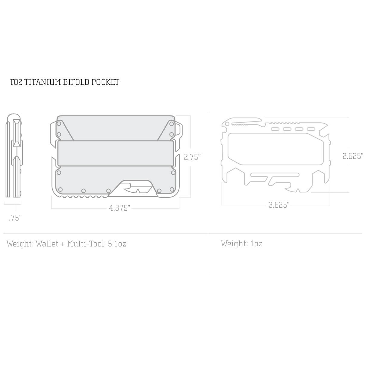 T02 Tactical Titanium Bifold - Lompakko