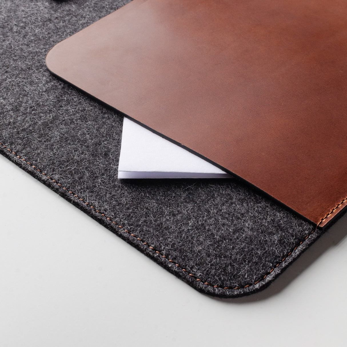 Wool Felt & Leather Desk Mat