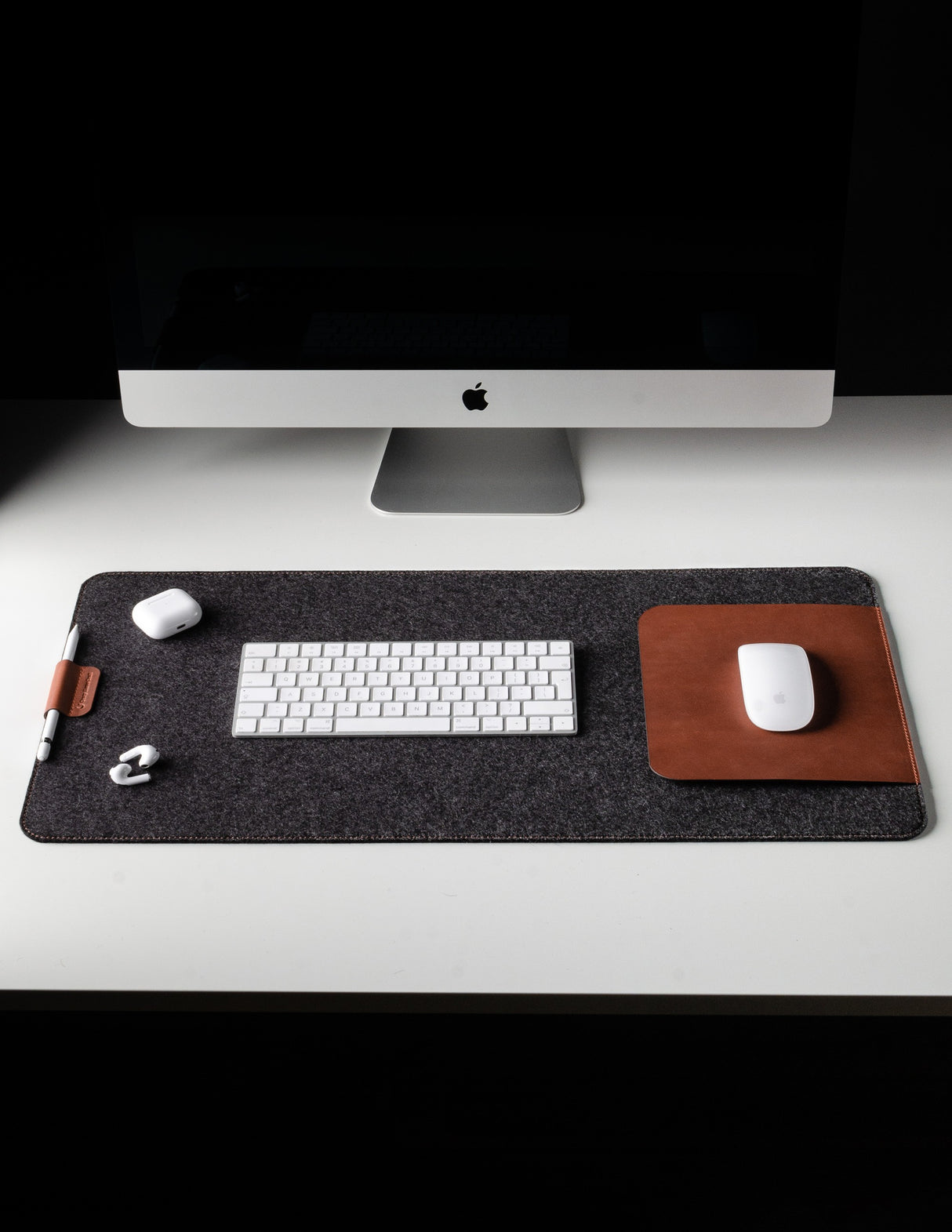 Wool Felt & Leather Desk Mat