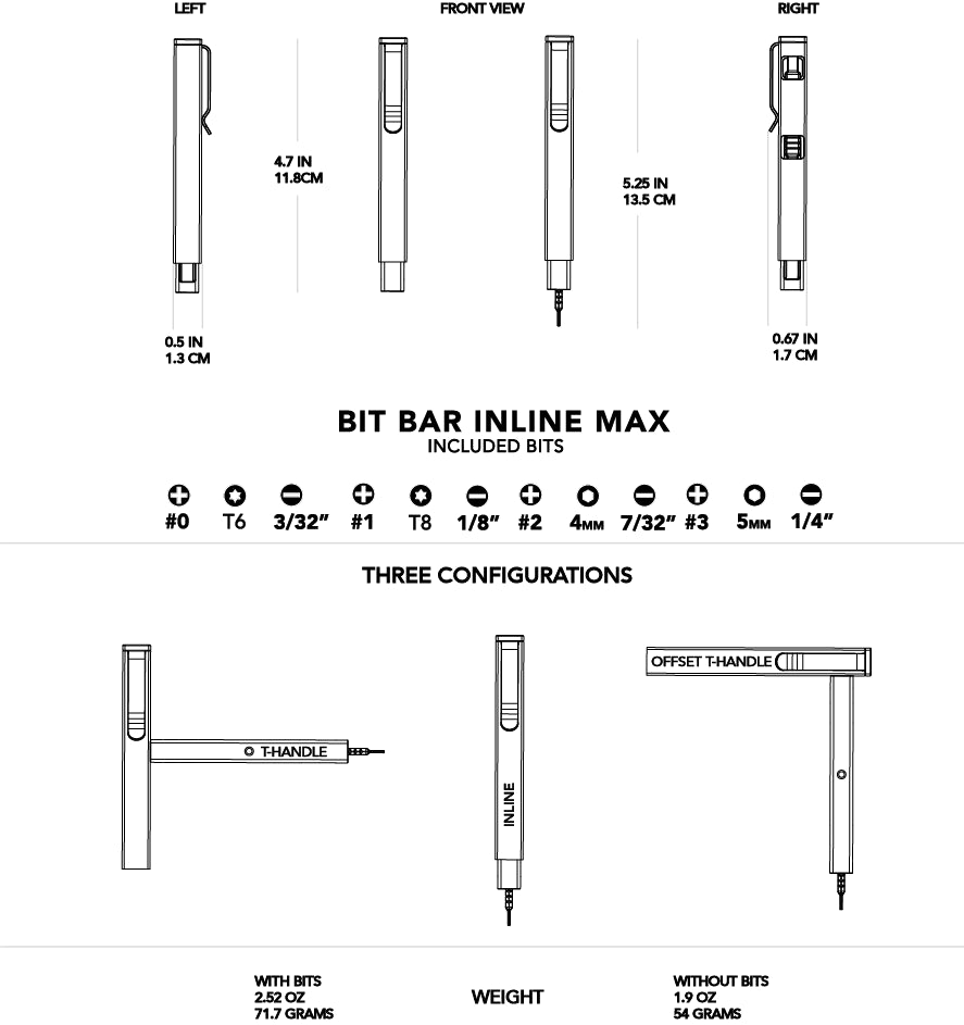 Bit Bar Inline Max - Ruuvimeisseli