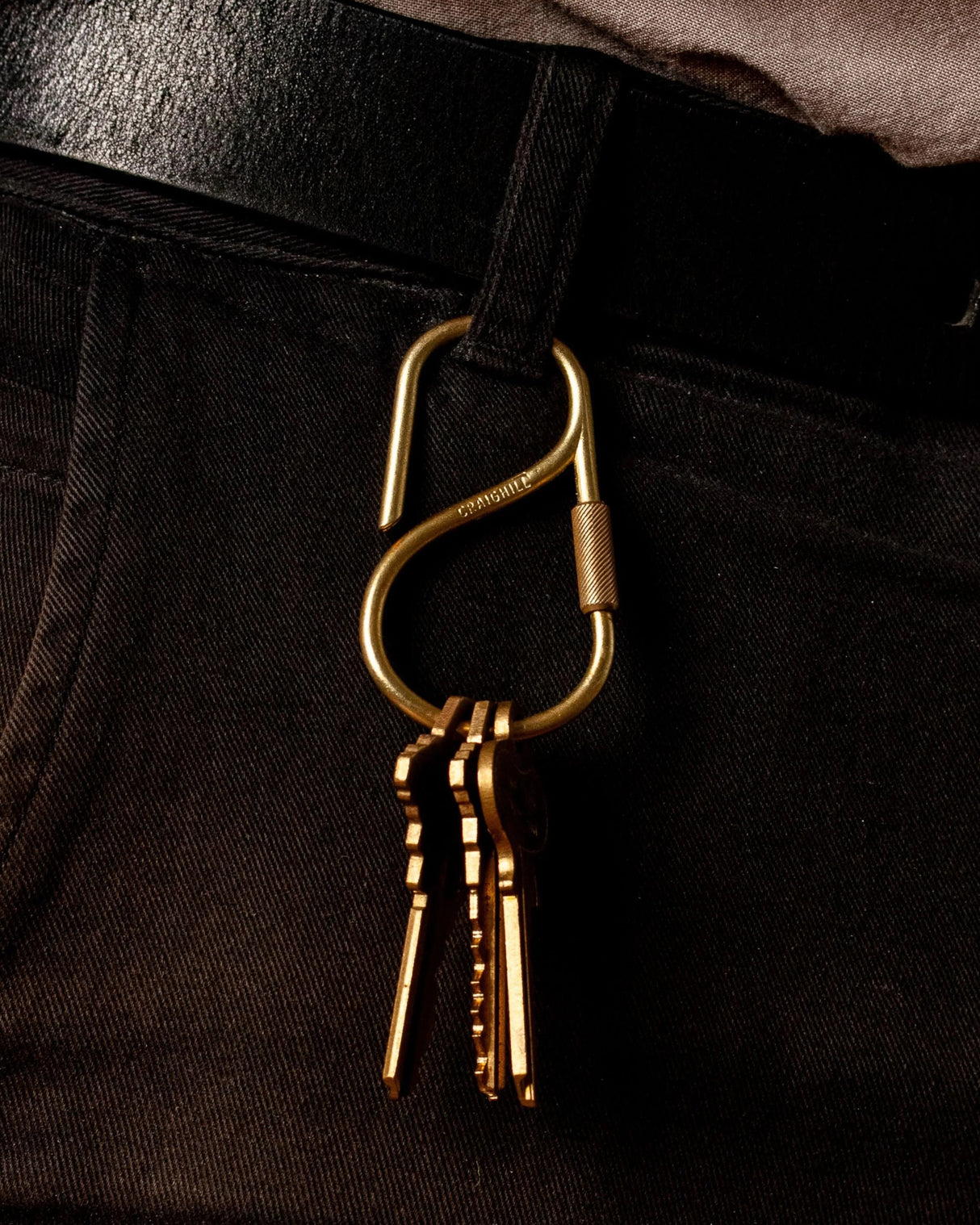 Offset Brass Keyring