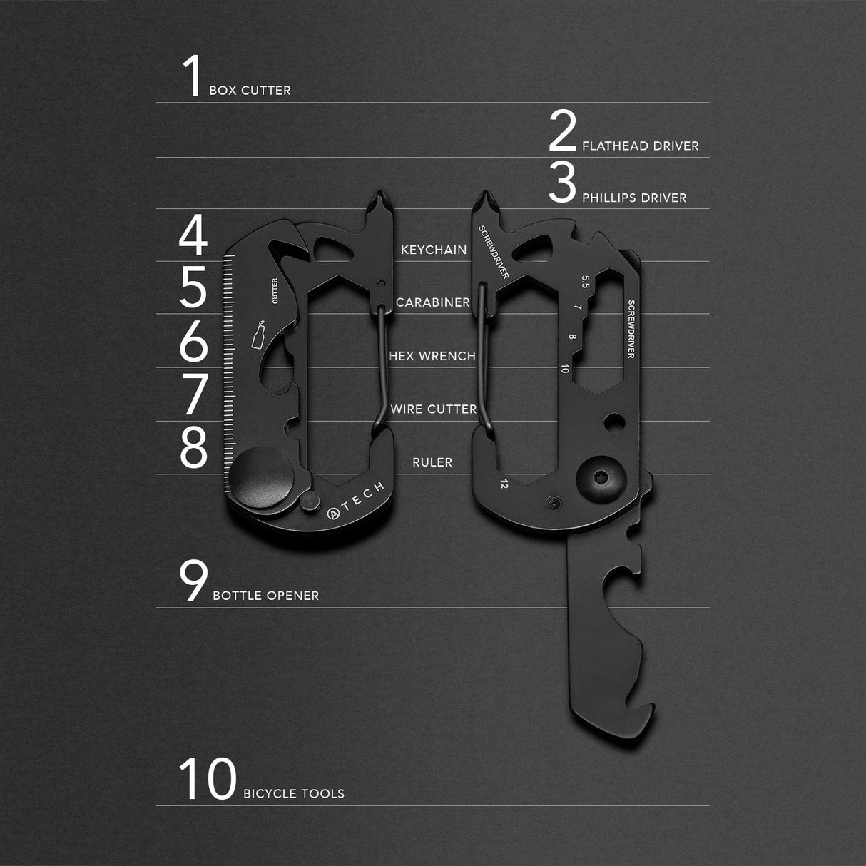 Multitool 10-in-1 Carabiner