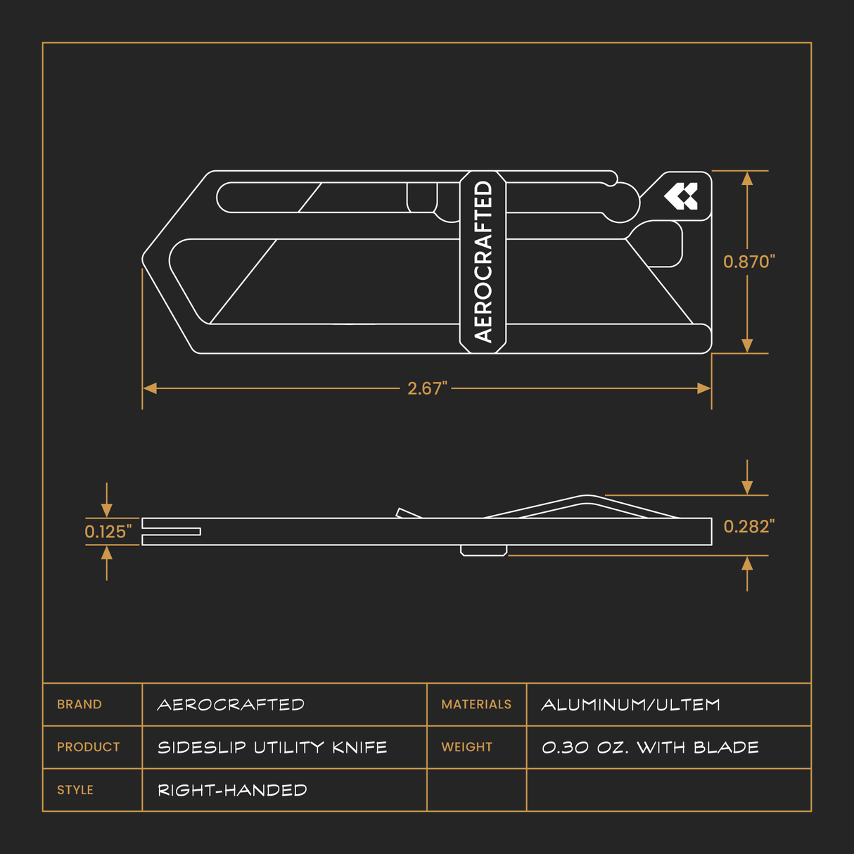 Sideslip Aluminum Utility Knife